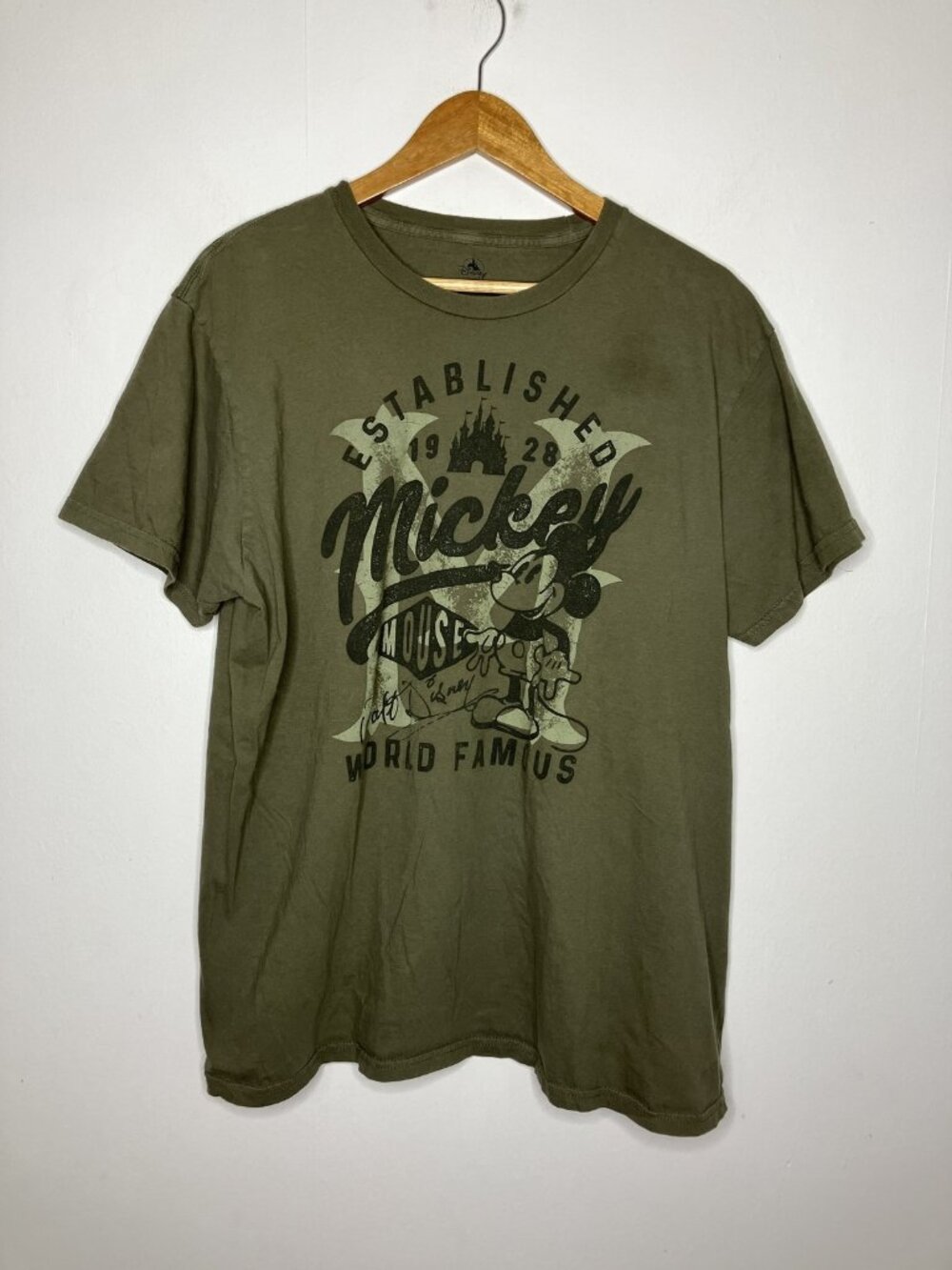 Disney Mickey Mouse Established 1928 World Famous Green T-Shirt Men's XXL